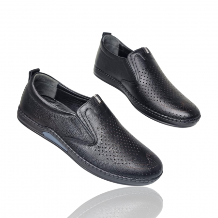 Pantofi Bărbați Casual Din Piele Naturală Negru 1300 [6]