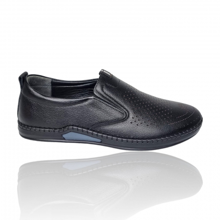Pantofi Casual Pentru Barbati - Pantofi Bărbați Casual Din Piele Naturală Negru 1300