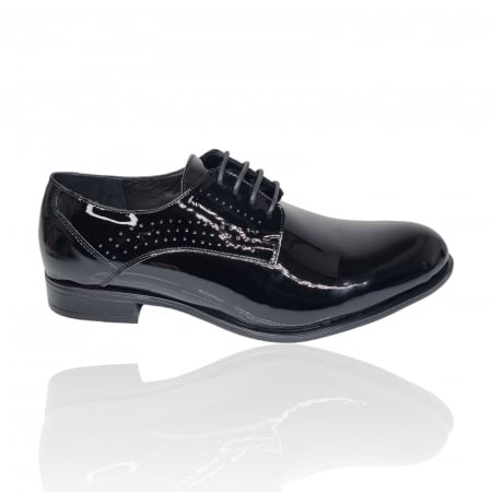 Pantofi Eleganti Pentru Barbati - Pantofi Bărbați Eleganți Din Piele Naturală Neagră 1686