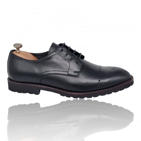 Barbati - Pantofi Bărbați Eleganți Din Piele Naturală Neagra 1714