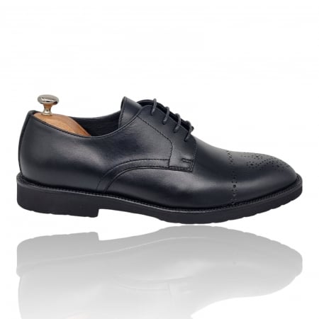 Barbati - Pantofi Bărbați Eleganți Din Piele Naturală Neagra 1718
