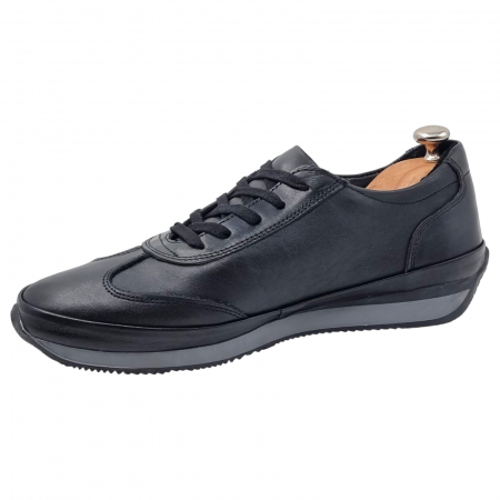Pantofi Bărbați Sport Din Piele Naturală Neagră 1288 [10]