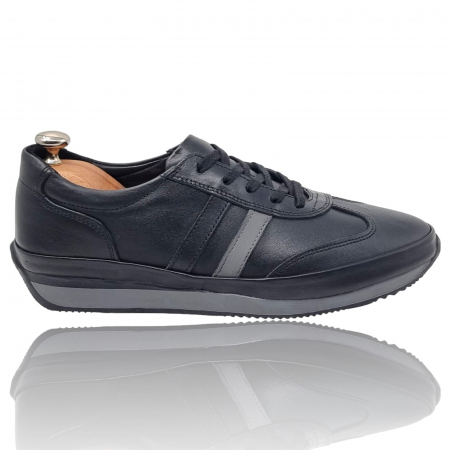 Barbati - Pantofi Bărbați Sport Din Piele Naturală Neagră 1288