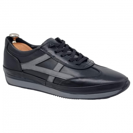 Pantofi Bărbați Sport Din Piele Naturală Neagră 1290 [18]