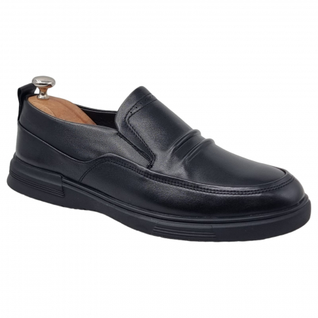 Pantofi Bărbați Casual Din Piele Naturală Neagra 1328 [10]