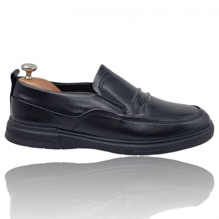 Pantofi Casual Pentru Barbati - Pantofi Bărbați Casual Din Piele Naturală Neagra 1328