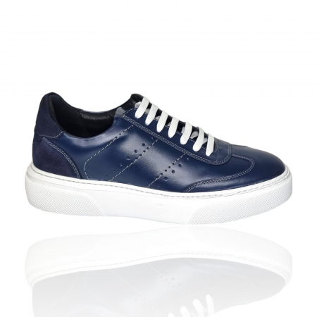 Pantofi Sport Din Piele Naturala Pentru Barbati - Pantofi Bărbați Sport Din Piele Naturală Blue 1272