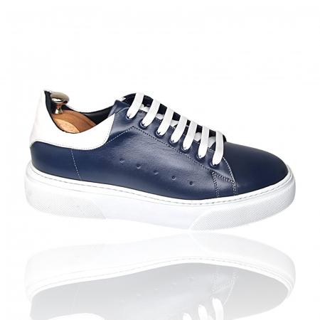 Pantofi Sport Din Piele Naturala Pentru Barbati - Pantofi Bărbați Sport Din Piele Naturală Blue 1273