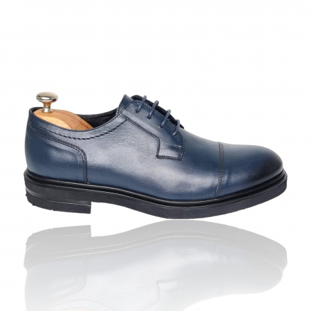 Pantofi Eleganti Pentru Barbati - Pantofi Bărbați Eleganți Din Piele Naturală Blue 1696