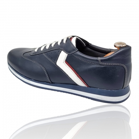 Pantofi Bărbați Sport Din Piele Naturală Blue 346 [6]