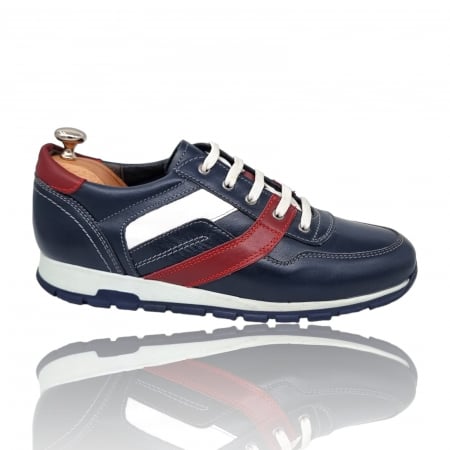 Pantofi Sport Din Piele Naturala Pentru Barbati - Pantofi Bărbați Sport Din Piele Naturală Blue 347