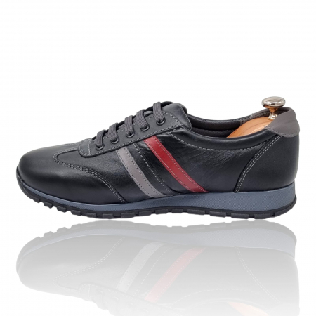 Pantofi Bărbați Sport Din Piele Naturală Neagră 1204 [6]
