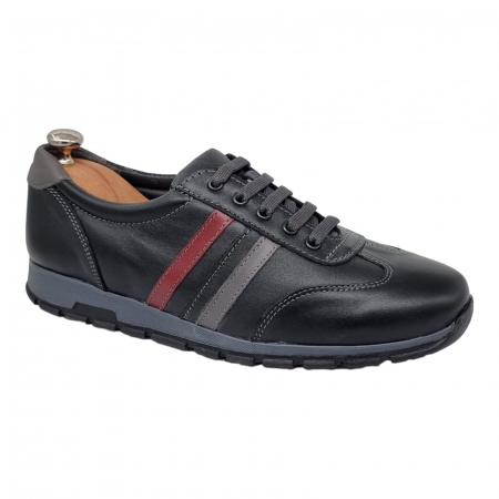 Pantofi Bărbați Sport Din Piele Naturală Neagră 1204 [17]