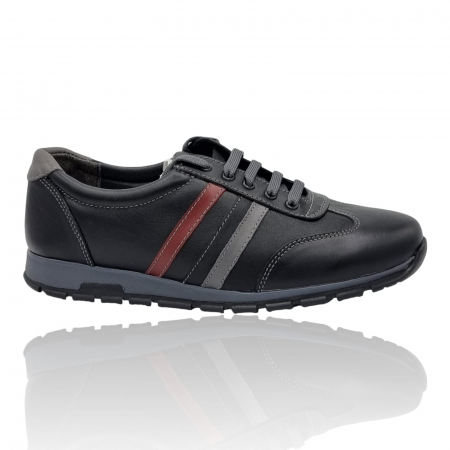 Pantofi Bărbați Sport Din Piele Naturală Neagră 1204 [7]