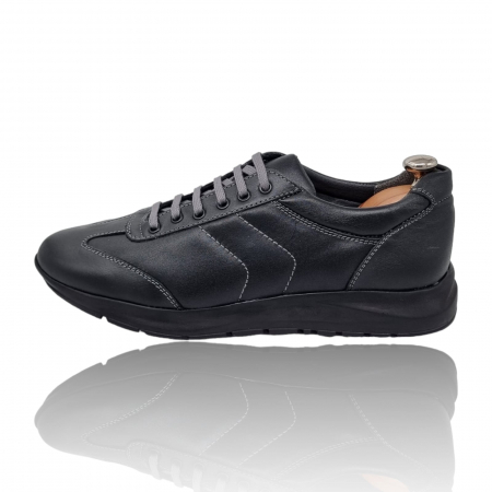 Pantofi Bărbați Sport Din Piele Naturală Neagră 1216 [3]