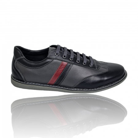 Pantofi Sport Din Piele Naturala Pentru Barbati - Pantofi Bărbați Sport Din Piele Naturală Neagră 319