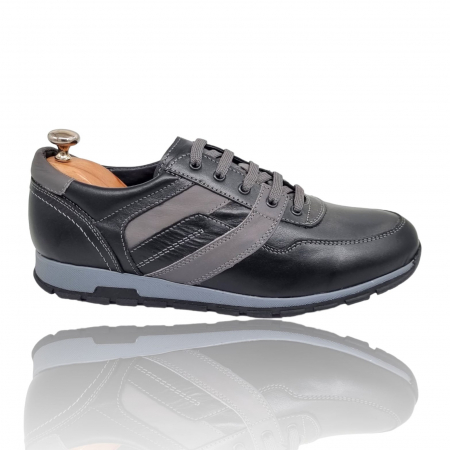 Pantofi Pentru Barbati - Pantofi Bărbați Sport Din Piele Naturală Neagră 352