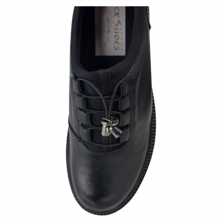 Pantofi Damă Casual Confort Din Piele Lăcuită Neagră 5017 [4]