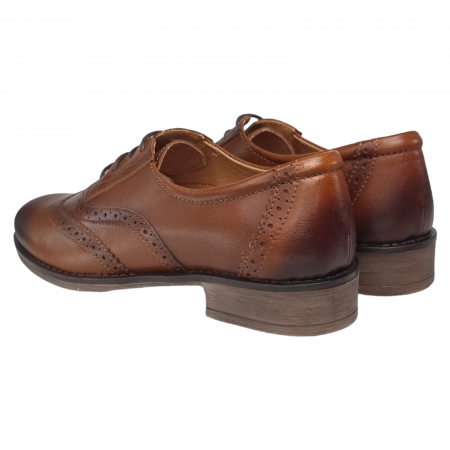 Pantofi Damă Casual Confort Din Piele Naturală Maro Rustic 5024 [4]