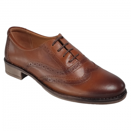 Femei - Pantofi Damă Casual Confort Din Piele Naturală Maro Rustic 5024