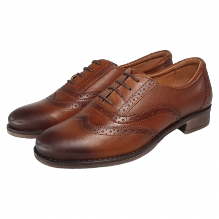 Pantofi Damă Casual Confort Din Piele Naturală Maro Rustic 5024 [1]