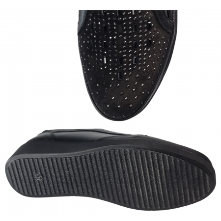 Pantofi Damă Casual Confort Din Piele Naturală Neagră 25124 [4]