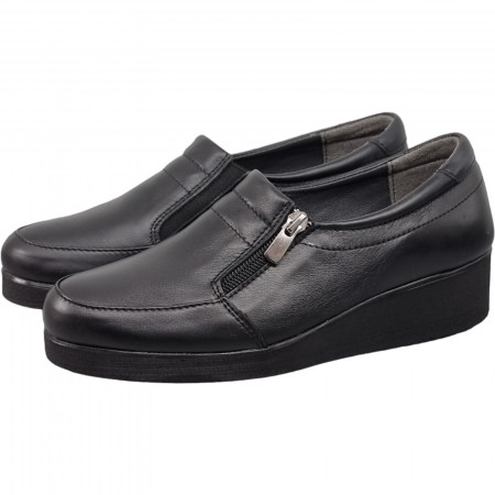 Pantofi Damă Casual Confort Din Piele Naturală Neagră 5029 [4]