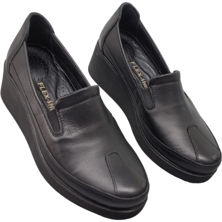 Pantofi Damă Casual Confort Din Piele Naturală Neagră 5031 [2]