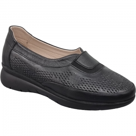Femei - Pantofi Damă Casual Confort Din Piele Naturală Neagră 5033