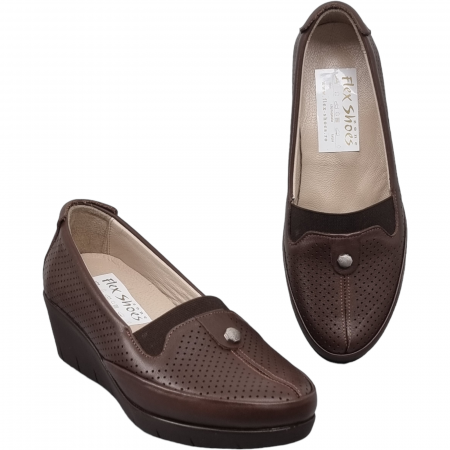 Pantofi Damă Casual Confort Din Piele Naturală Maro 25131 [3]