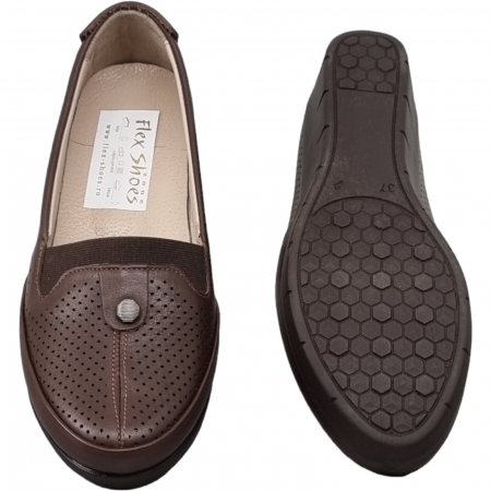 Pantofi Damă Casual Confort Din Piele Naturală Maro 25131 [4]