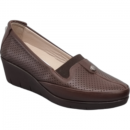 Pantofi Casual Pentru Femei - Pantofi Damă Casual Confort Din Piele Naturală Maro 25131