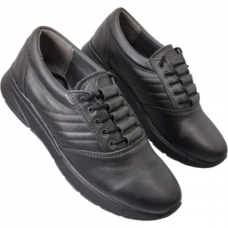 Pantofi Damă Casual Confort Din Piele Naturală Neagră 5004 [2]