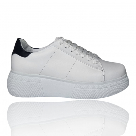 Femei - Pantofi Damă Casual Confort Din Piele Naturală Albă 5166