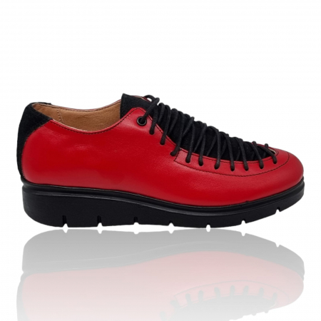Pantofi Pentru Femei - Pantofi Damă Casual Confort Din Piele Naturală Roșie 5205