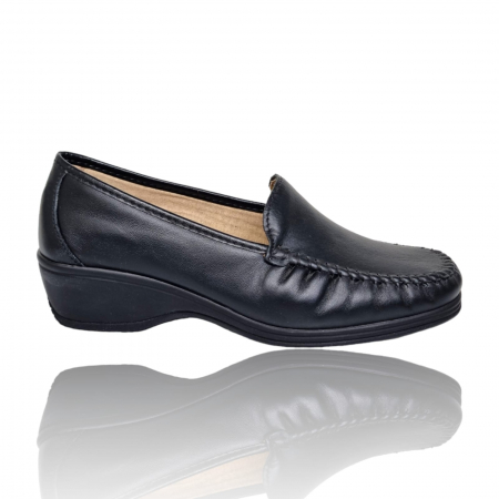 Femei - Pantofi Damă Casual Confort Din Piele Neagră 5188