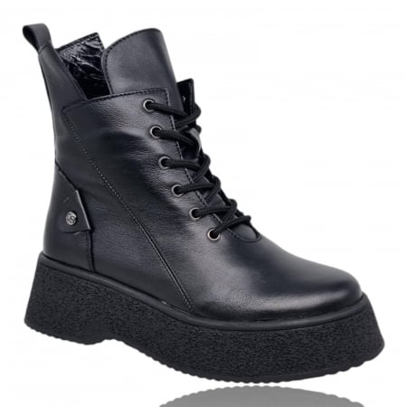 Ghete Damă Casual Din Piele Naturală Neagră 8766 [9]