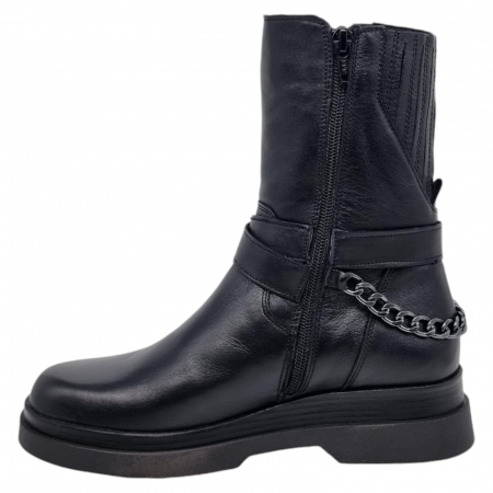 Ghete Damă Casual Din Piele Naturală Neagră 8768 [1]