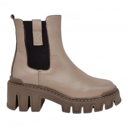 Ghete Casual Pentru Femei - Ghete Damă Casual Din Piele Naturală Vizon 8770