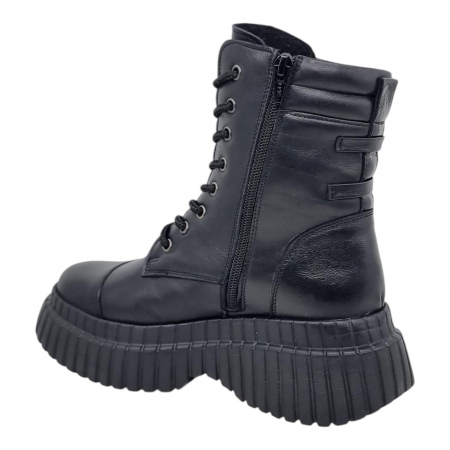 Ghete Damă Casual Din Piele Naturală Neagră 8772 [3]