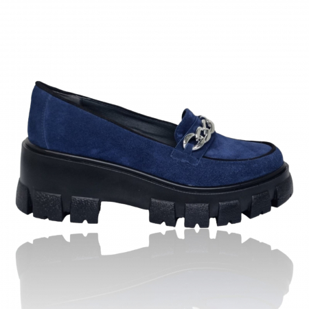 Pantofi Eleganti Pentru Femei - Pantofi Damă Casual Confort Din Piele Blue Vel 5244