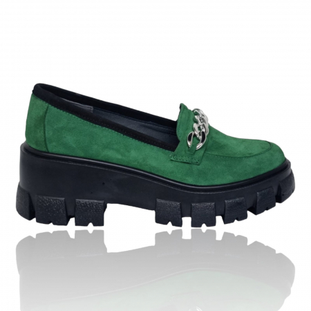Femei - Pantofi Damă Casual Confort Din Piele Naturală Verde 5245