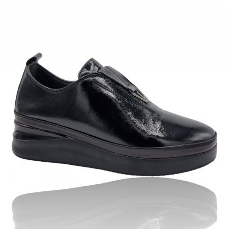 Femei - Pantofi Damă Casual Confort Din Piele Naturală Neagră 5254