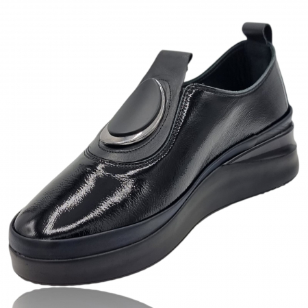 Pantofi Damă Casual Confort Din Piele Naturala Neagra 5258 [3]