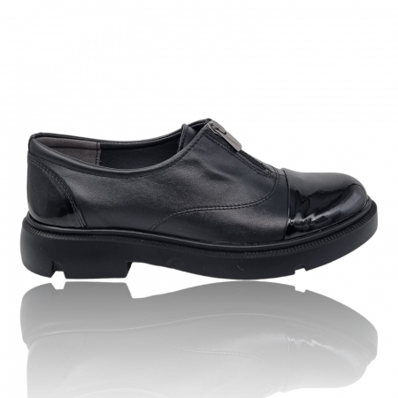 Femei - Pantofi Damă Casual Confort Din Piele Naturala Neagra 5269