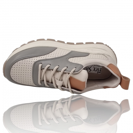 Pantofi Damă Casual Confort Din Piele Naturală Crem 5277 [3]
