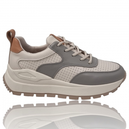 Femei - Pantofi Damă Casual Confort Din Piele Naturală Crem 5277
