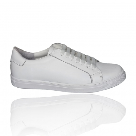 Femei - Pantofi Damă Casual Confort Din Piele Albă 5131