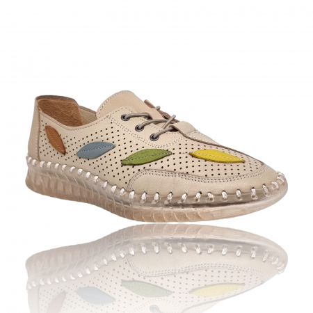 Pantofi Damă Casual Confort Din Piele Bej 5111 [2]