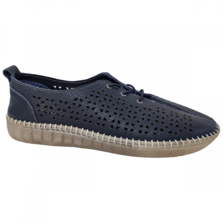 Femei - Pantofi Damă Casual Confort Din Piele Blu 5104